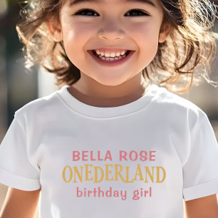 Camiseta Infantil Alice no País das Maravilhas 1º aniversário