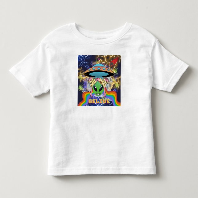 CAMISETA INFANTIL ALIENÍGENA, ACREDITE (Frente)