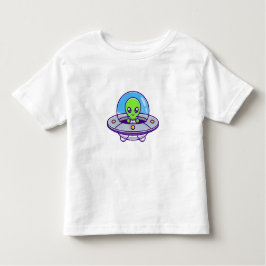 Camiseta Infantil Alienígena de corte voando em OVNI