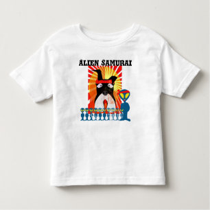 Camiseta Infantil Alienígena Samurai com seu cachorro Samurai Terrie