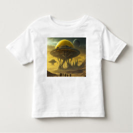 Camiseta Infantil Alienígena SciFi World View Planet Ufo Torre