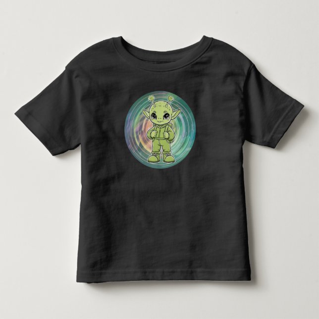 Camiseta Infantil Alienígena Verde (Frente)
