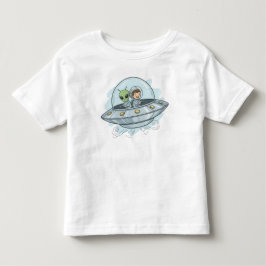 Camiseta Infantil Alienígena Voador de Desenho Animado