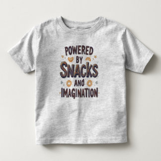 Camiseta Infantil Alimentado pela Imaginação e Snacks Citação de Com