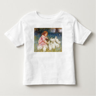 Camiseta Infantil Alimentando os coelhos
