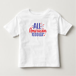 Camiseta Infantil "All American Toddler 4 de julho T-Shirt for Kids"