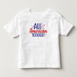 Camiseta Infantil "All American Toddler 4 de julho T-Shirt for Kids"