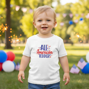 Camiseta Infantil "All American Toddler 4 de julho T-Shirt for Kids"
