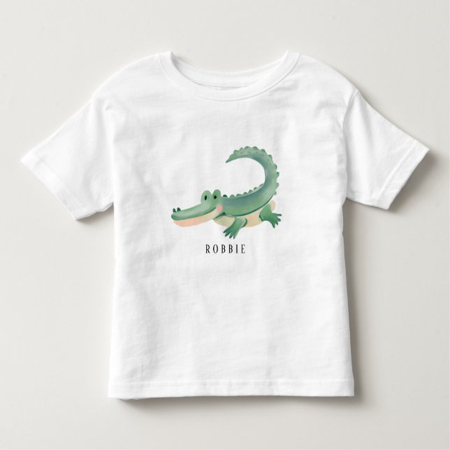 Camiseta Infantil Alligador de Cute de Nome Personalizado / Kids de  (Frente)