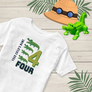 Camiseta Infantil Alligador Número Quatro Cute Personalizado