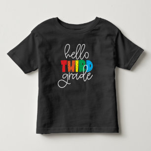 Camiseta Infantil Alô, 3º ano - Colorido bonito de volta à escola