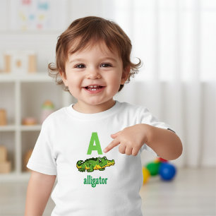 Camiseta Infantil Alphabet Adventure: A é para Alligator Toddler Tee