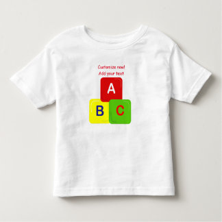 Camiseta Infantil Alphabet Bloqueia Toddler T-Shirt Personalizar