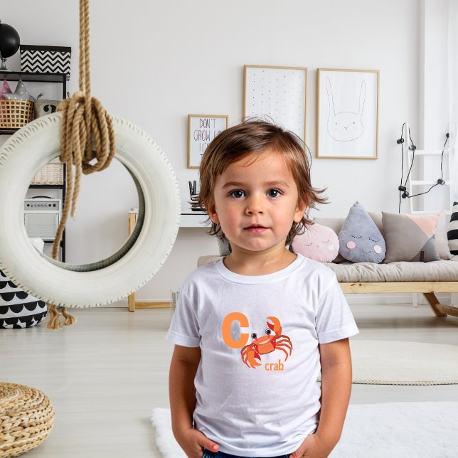Camiseta Infantil Alphabet Crab (Criador carregado)