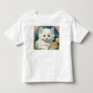 Camiseta Infantil Alphonse Mucha Art Nouveau Kitten