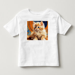 Camiseta Infantil Alphonse Mucha Art Nouveau Orange Cat