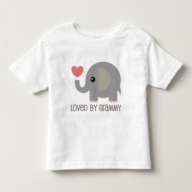 Camiseta Infantil Amado pelo elefante do coração de Grammy (Frente)
