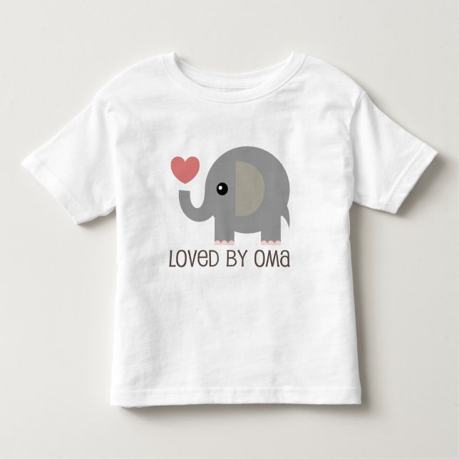 Camiseta Infantil Amado pelo elefante do coração de Oma (Frente)