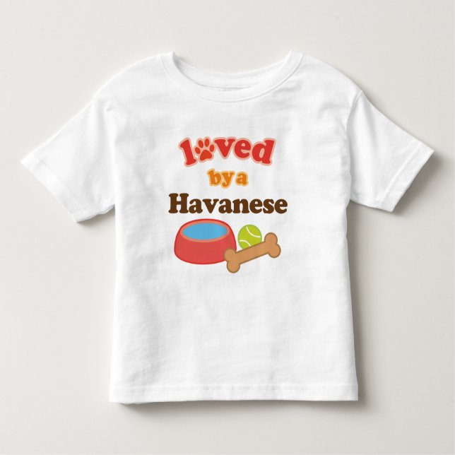 Camiseta Infantil Amado por um Havanese (raça do cão) (Frente)