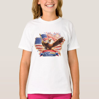 camiseta infantil Amais Feliz 250º Aniversário EUA