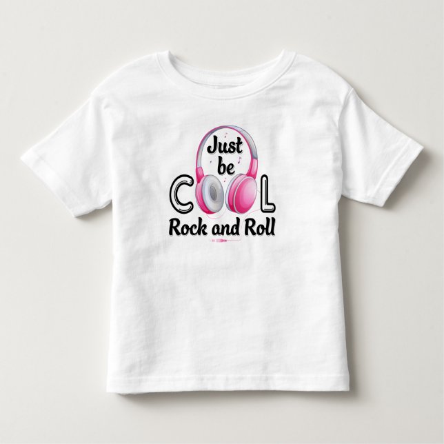 Camiseta Infantil Amante da Música Apenas Seja Legal Rock and Roll (Frente)