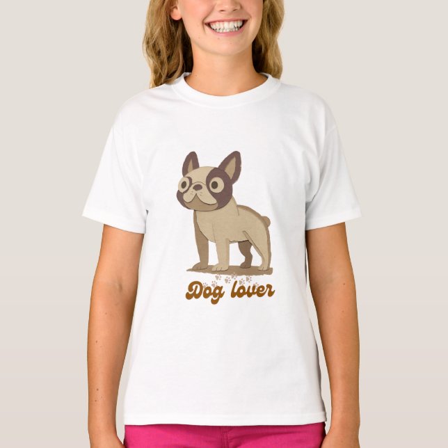 Camiseta Infantil Amante de Cachorros  (Frente)
