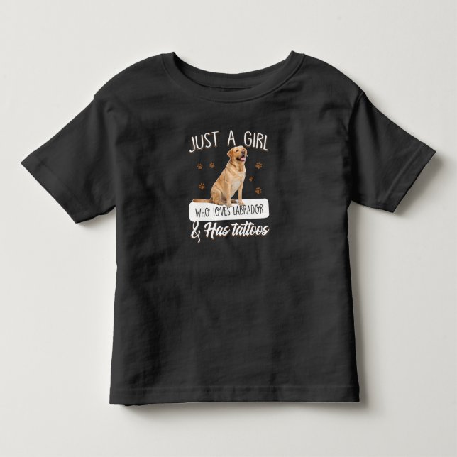 Camiseta Infantil Amante de Cães | Apenas Uma Garota Que Ama Tatuage (Frente)