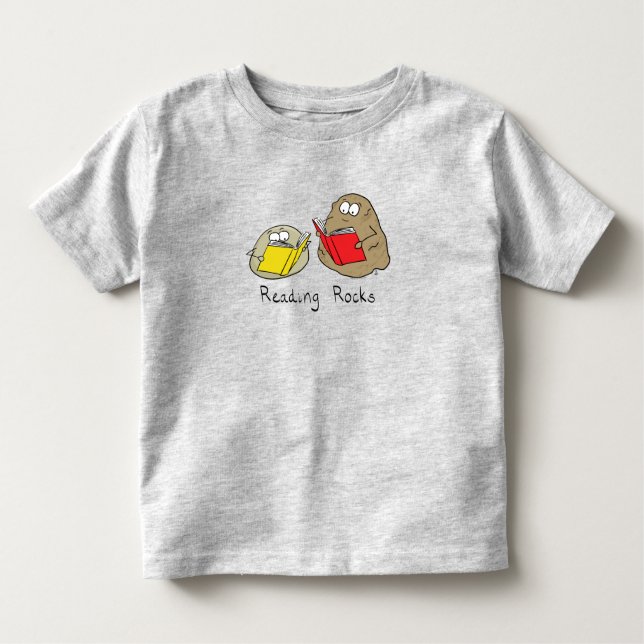 Camiseta Infantil Amantes de Livros Bibliotecários de Rocks em Leitu (Frente)