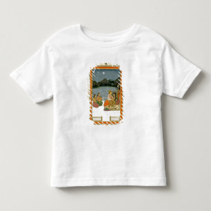 Camiseta Infantil Amantes em um terraço por um lago enluarada, da