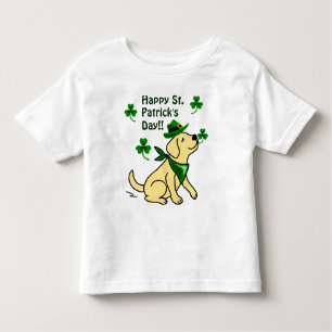 Camiseta Infantil Amarelo Labrador do dia de St Patrick
