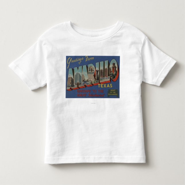 Camiseta Infantil Amarillo, Texas (coração do Bandeja-Punho) (Frente)