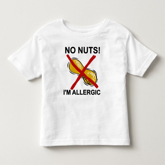 Camiseta Infantil Amendoim NENHUNS loucos eu sou alérgico (Frente)