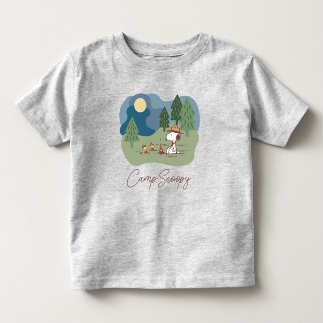 Camiseta Infantil Amendoins | Campo de Snoopy & Woodstock (Frente)
