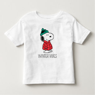 Camiseta Infantil Amendoins   Casaco de inverno e chapéu de Snoopy