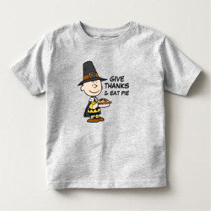 Camiseta Infantil Amendoins   Charlie Brown Pilgrim