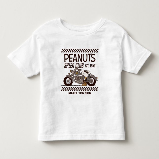 Camiseta Infantil Amendoins | Clube de velocidade do Snoopy (Frente)