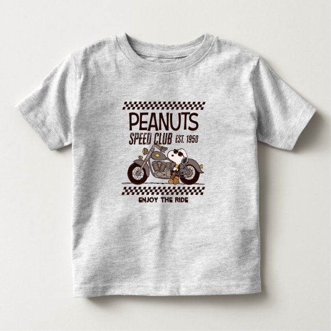 Camiseta Infantil Amendoins | Clube de velocidade do Snoopy (Frente)