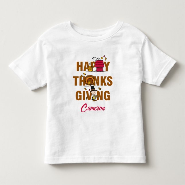 Camiseta Infantil Amendoins | Combinação de Ação de Graças Feliz (Frente)