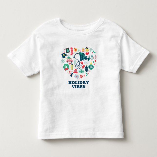Camiseta Infantil Amendoins | Coração Feliz Feriado Snoopy (Frente)