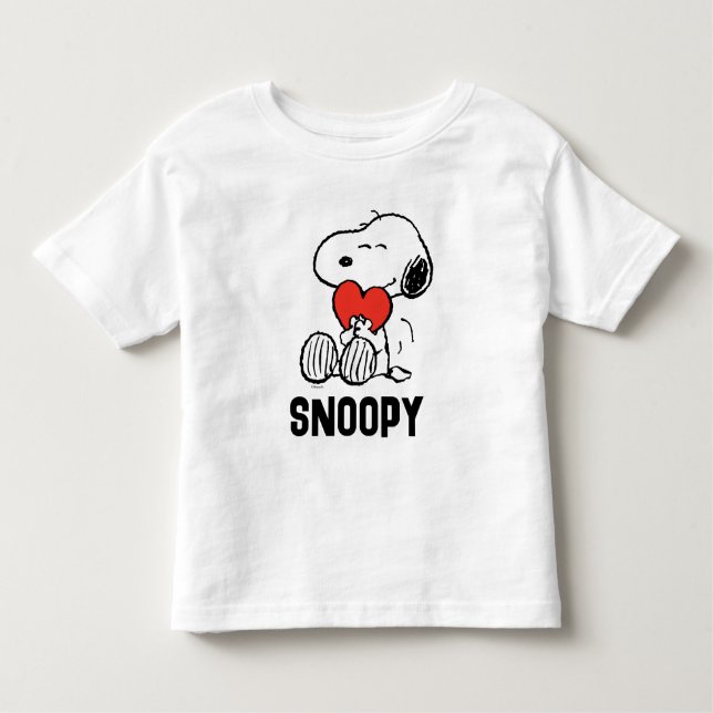 Camiseta Infantil Amendoins | DIA DE OS NAMORADOS | Snoopy Heart Hug (Frente)