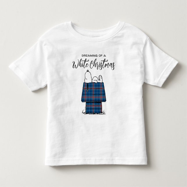 Camiseta Infantil Amendoins | Feriado de Xadrez de Snoopy Flannel (Frente)