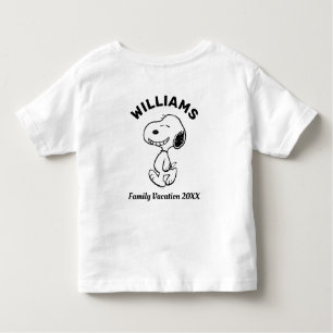 Camiseta Infantil Amendoins Férias Familiares Snoopy