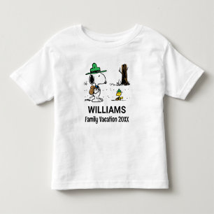 Camiseta Infantil Amendoins Férias Snoopy & Woodstock Family