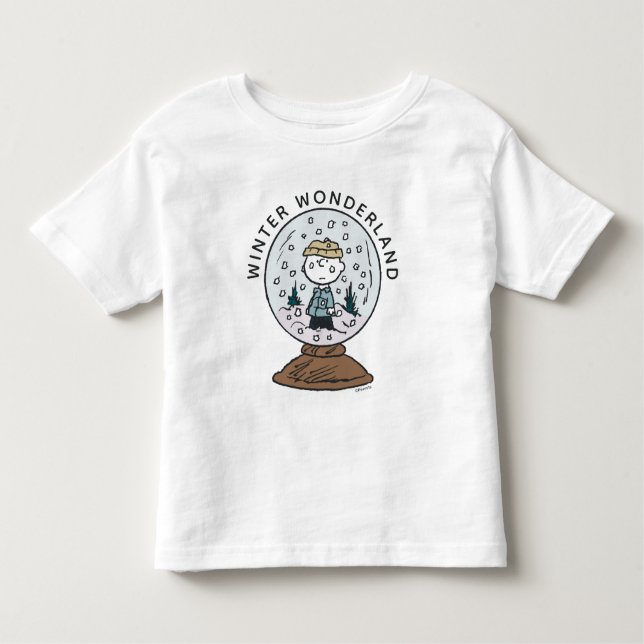Camiseta Infantil Amendoins | Globo de Neve Charlie Brown (Frente)