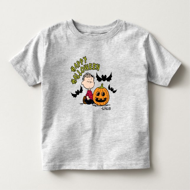 Camiseta Infantil Amendoins | Happy Halloween Linus (Frente)