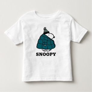 Camiseta Infantil Amendoins Jaqueta Puffer de inverno de Snoopy