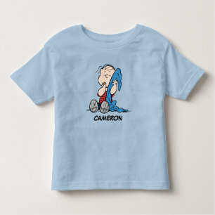 Camiseta Infantil Amendoins   Linus e seu cobertor