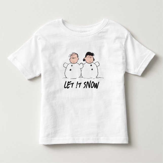 Camiseta Infantil Amendoins | Linus & Lucy Snowmen (Frente)