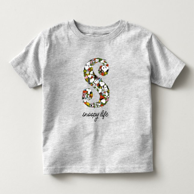 Camiseta Infantil Amendoins | S é para Snoopy (Frente)