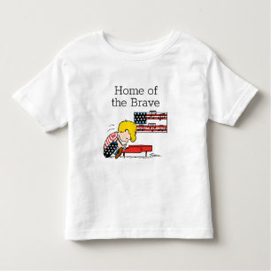 Camiseta Infantil Amendoins Schroeder Patriótico e seu Piano